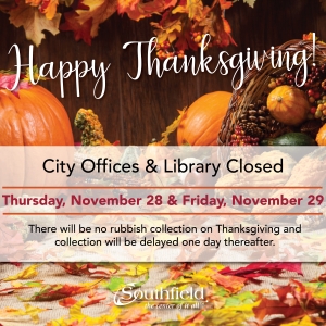 Thanksgiving closure