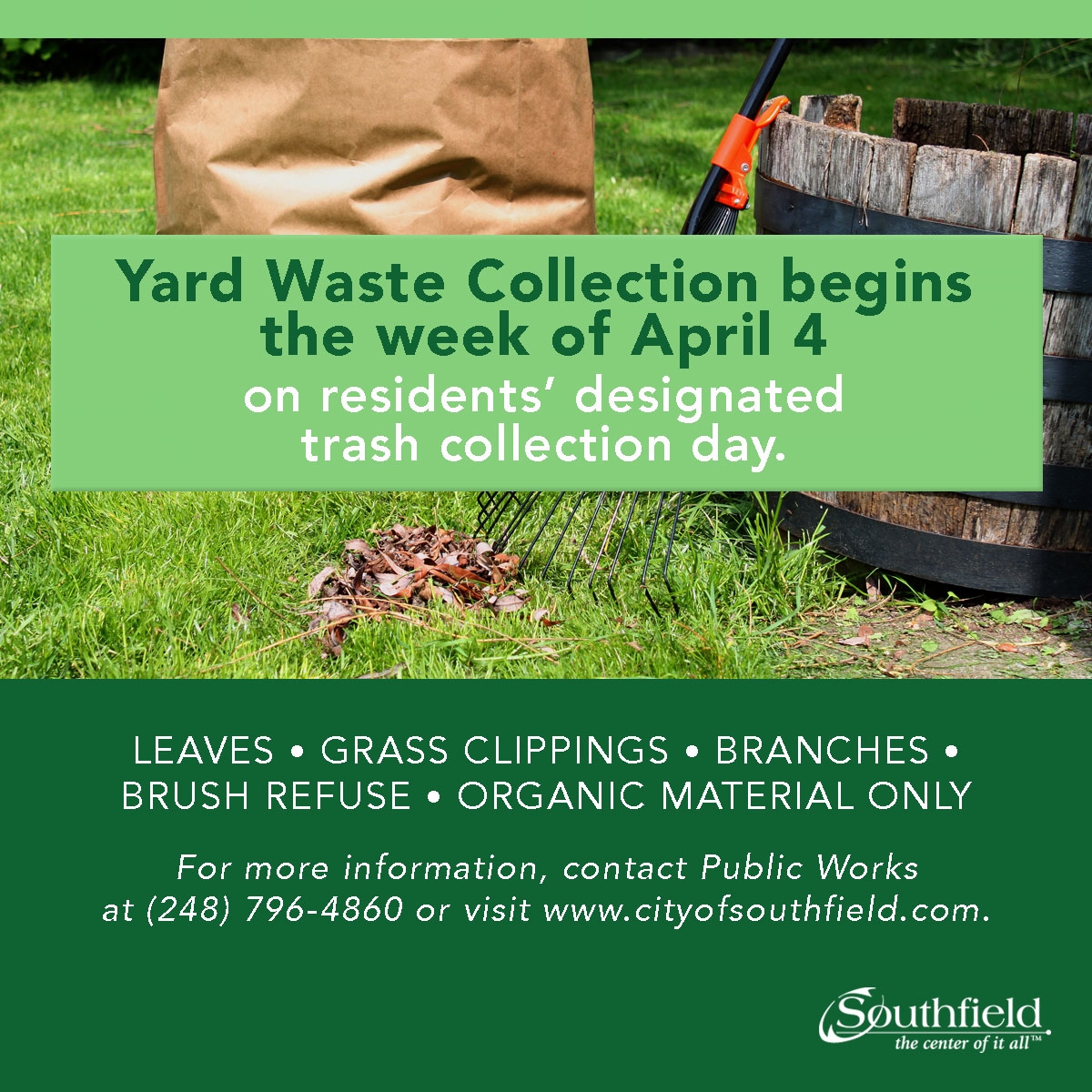 City of Southfield yard waste collection begins week of April 4 City